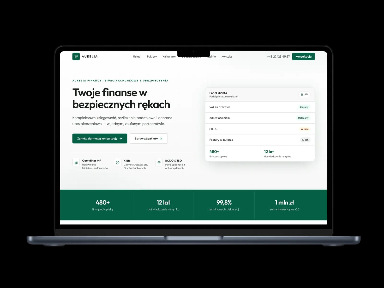 Podgląd szablonu Finanse / Księgowość / Biuro rachunkowe